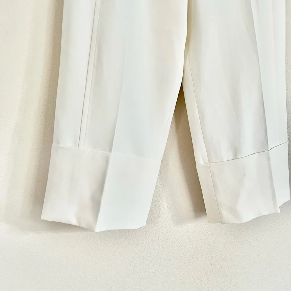 TIBI Anson Cuffed Nerd Wide Leg Pants in Ivory White - Picture 8 of 11